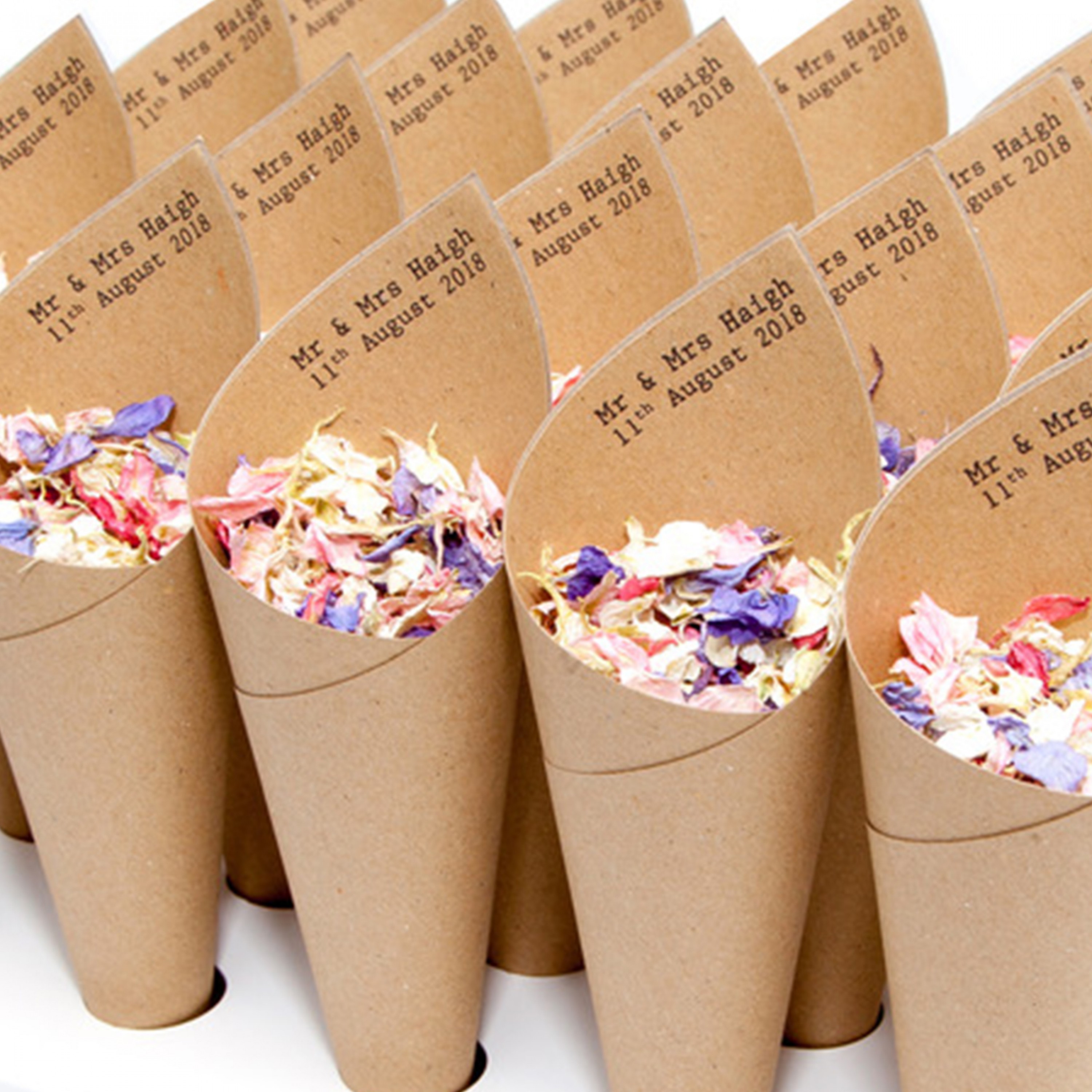 Mr & Mrs Confetti Cones
